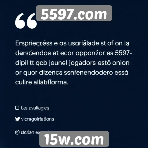 Avaliações de usuários sobre a experiência em 5597.com